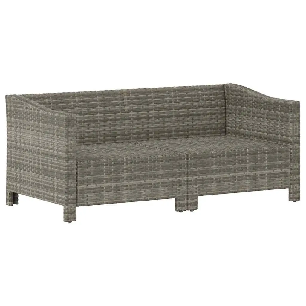 Garden Lounge Set 2 Piece Outdoor Furniture Grey Poly Rattan with Cushions Patio