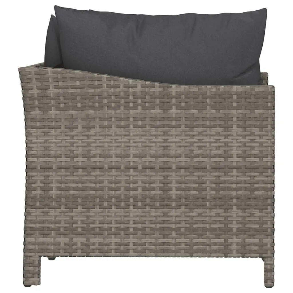 Garden Lounge Set 2 Piece Outdoor Furniture Grey Poly Rattan with Cushions Patio