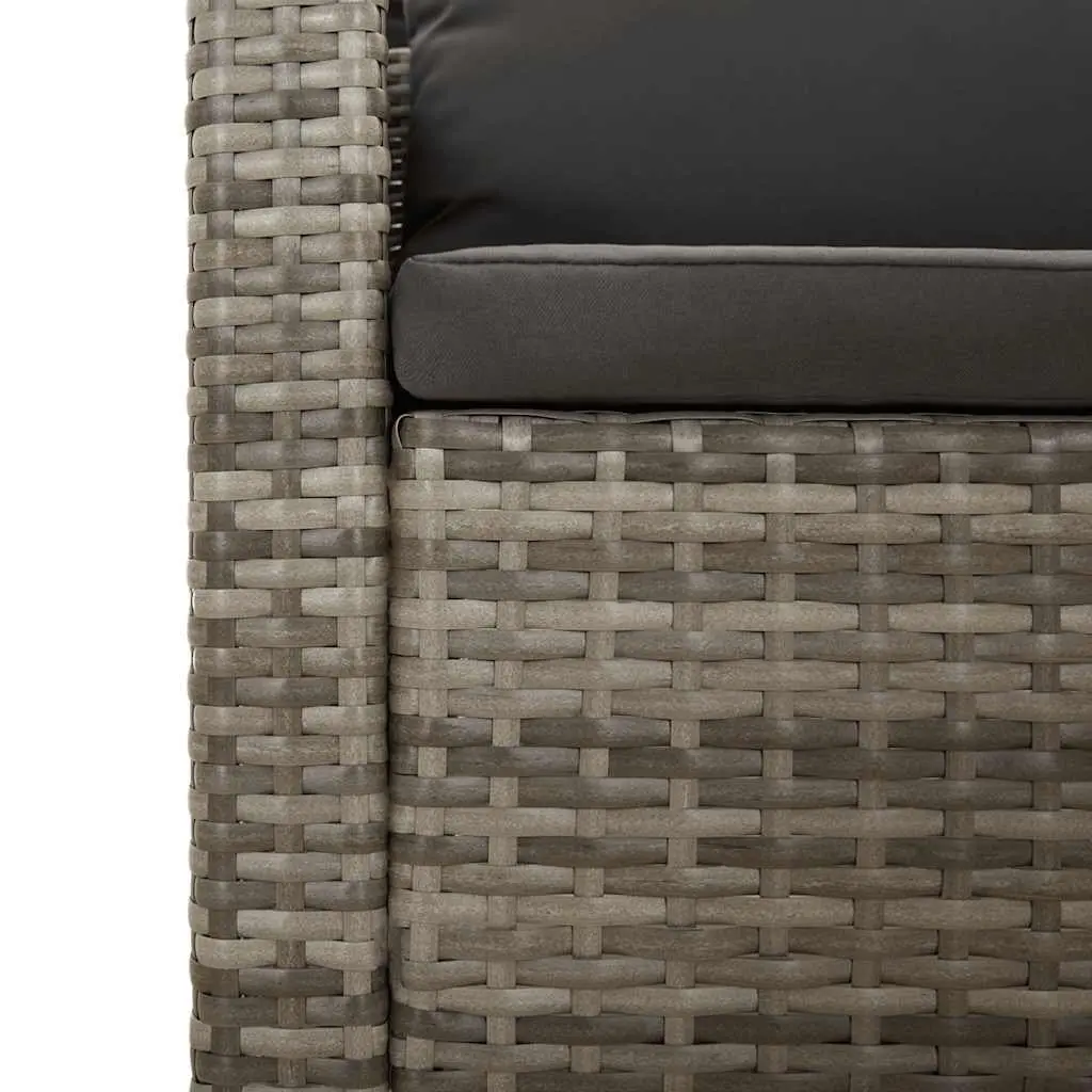 Garden Lounge Set 2 Piece Outdoor Furniture Grey Poly Rattan with Cushions Patio