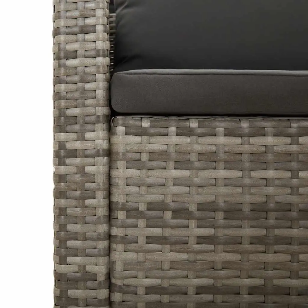 Garden Lounge Set Grey 4 Piece Outdoor Furniture Poly Rattan Sofa with Cushions
