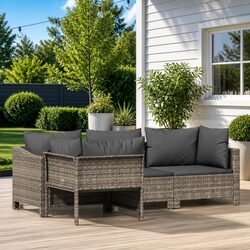 Concise and Comfortable 4 Piece Garden Lounge Set