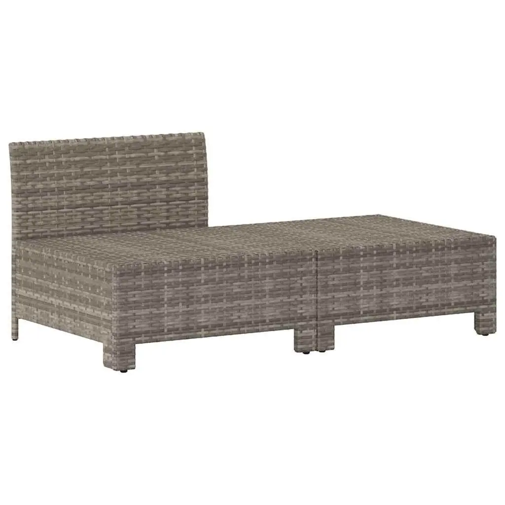 Garden Lounge Set 2 Piece Outdoor Furniture Grey Poly Rattan with Cushions