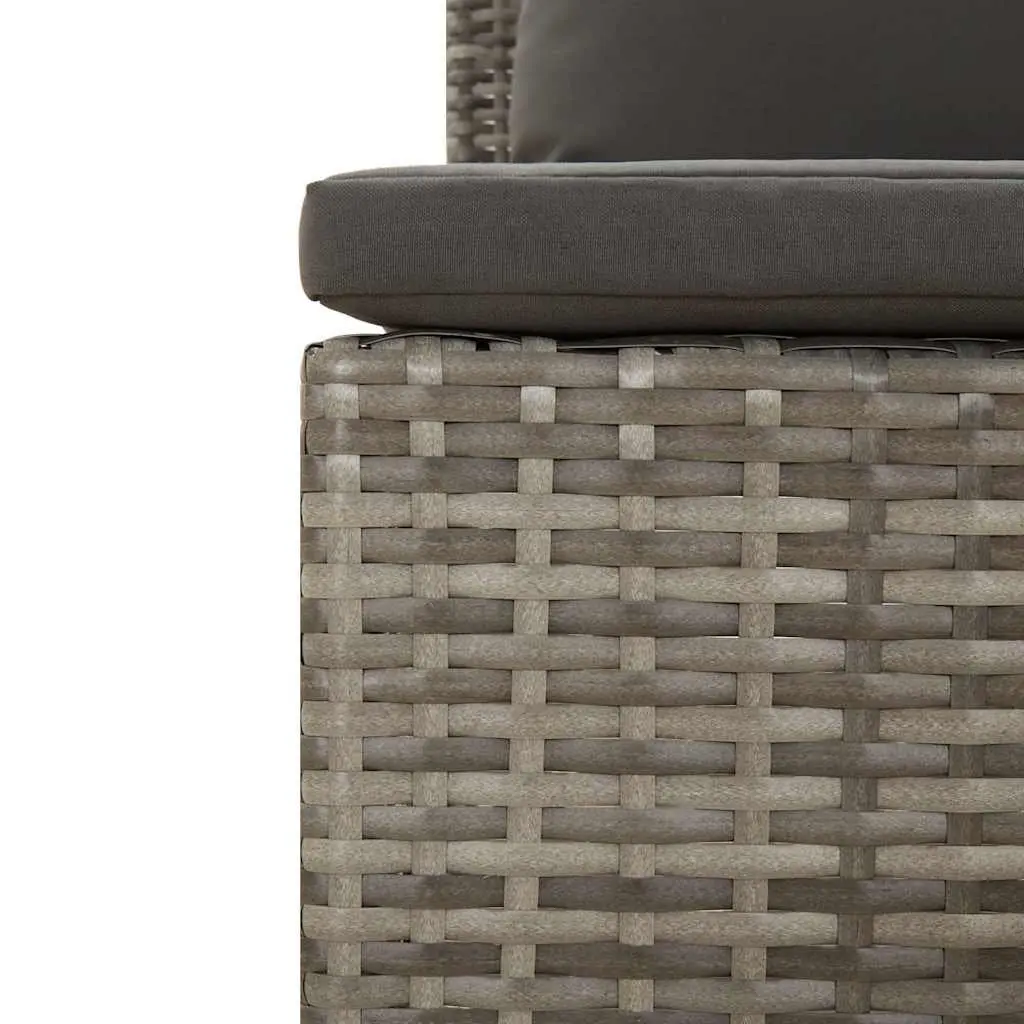 Garden Lounge Set 2 Piece Outdoor Furniture Grey Poly Rattan with Cushions