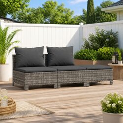 3 Piece Garden Lounge Set in Grey