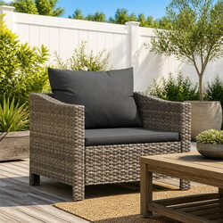 Grey Garden Armchair with Cushion: A Comfortable Choice