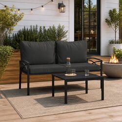 Concise Outdoor Seating: Garden Chairs with Cushions