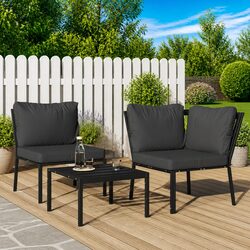 Sturdy Outdoor Garden Chair with Grey Cushion