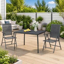 Garden Dining Table Anthracite Steel Mesh Outdoor Patio Furniture Contemporary