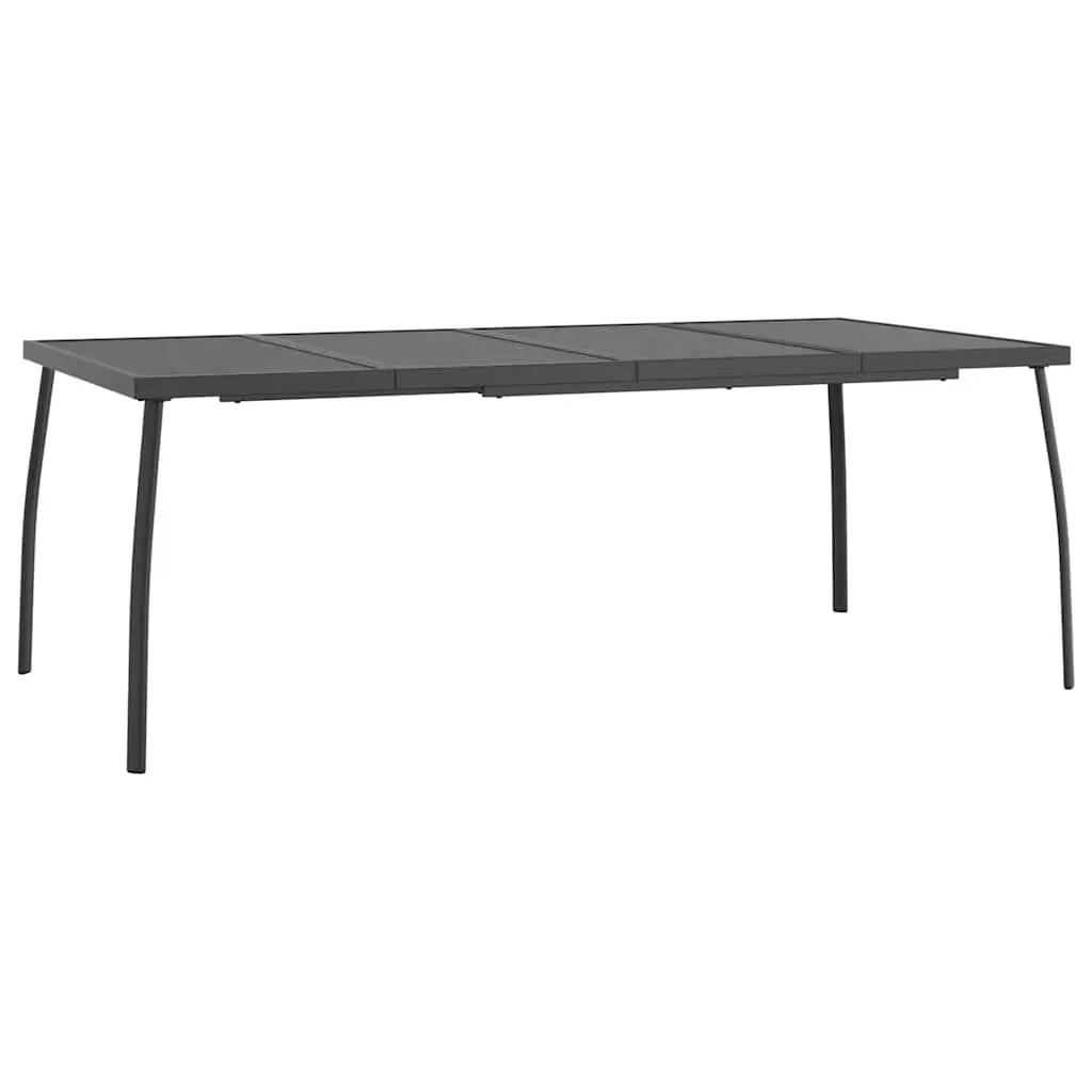 Garden Table Anthracite 200x100x72cm Steel Mesh Outdoor Patio Dining Furniture