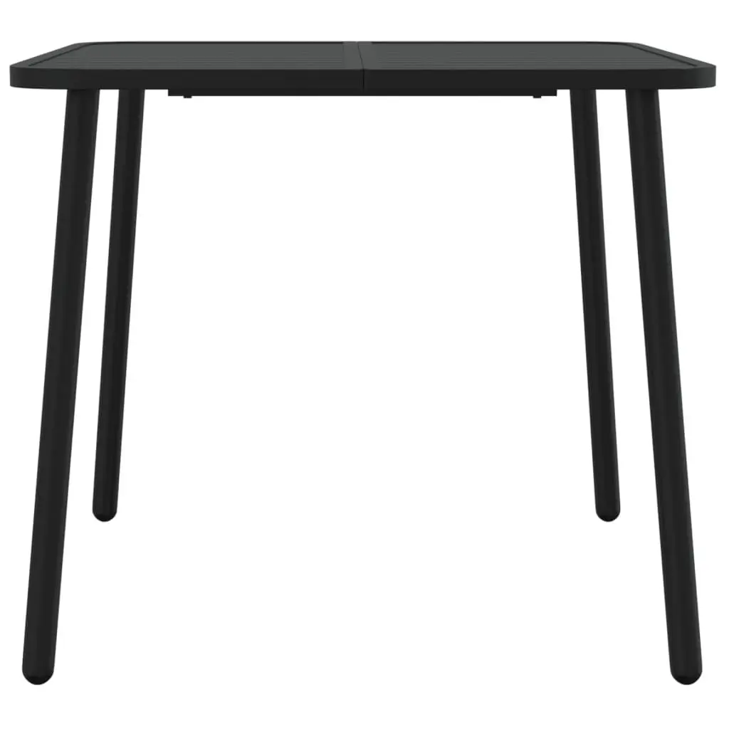 Garden Table Anthracite 80x80x71cm Outdoor Patio Dining Steel Frame Slatted