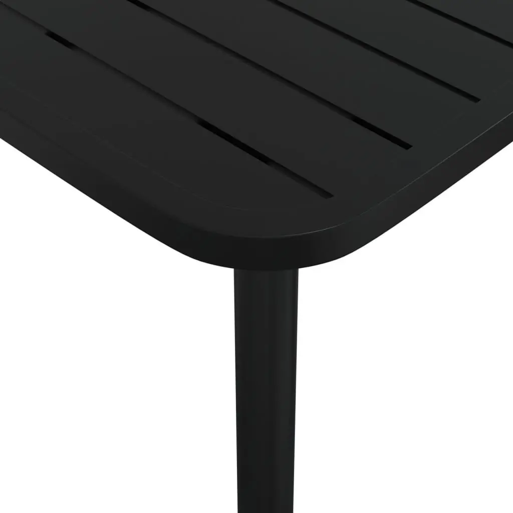 Garden Table Anthracite 80x80x71cm Outdoor Patio Dining Steel Frame Slatted
