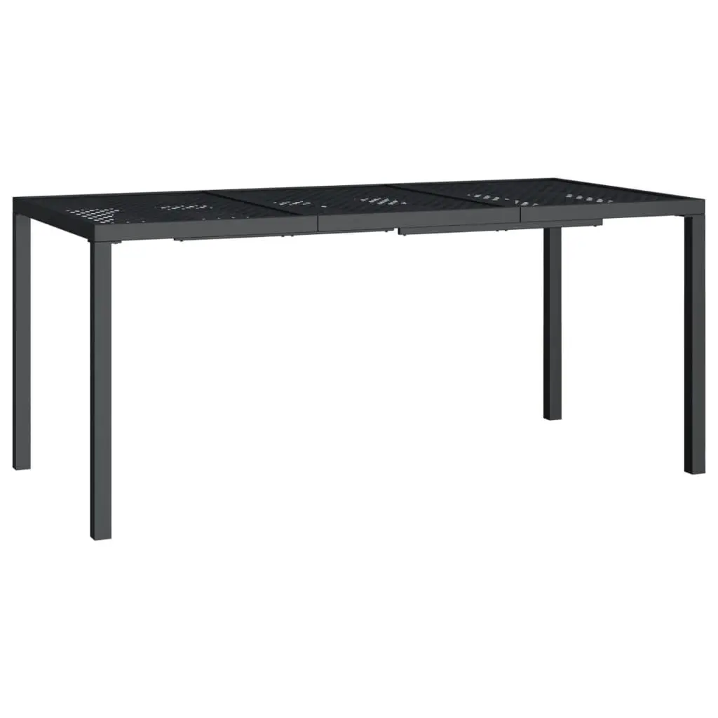 Garden Dining Table Anthracite Steel Mesh Design Outdoor Patio Furniture