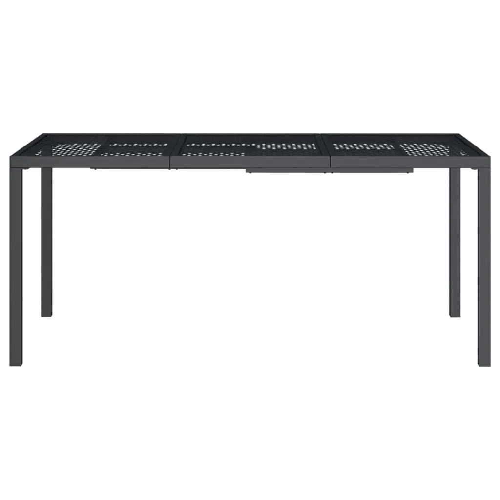 Garden Dining Table Anthracite Steel Mesh Design Outdoor Patio Furniture