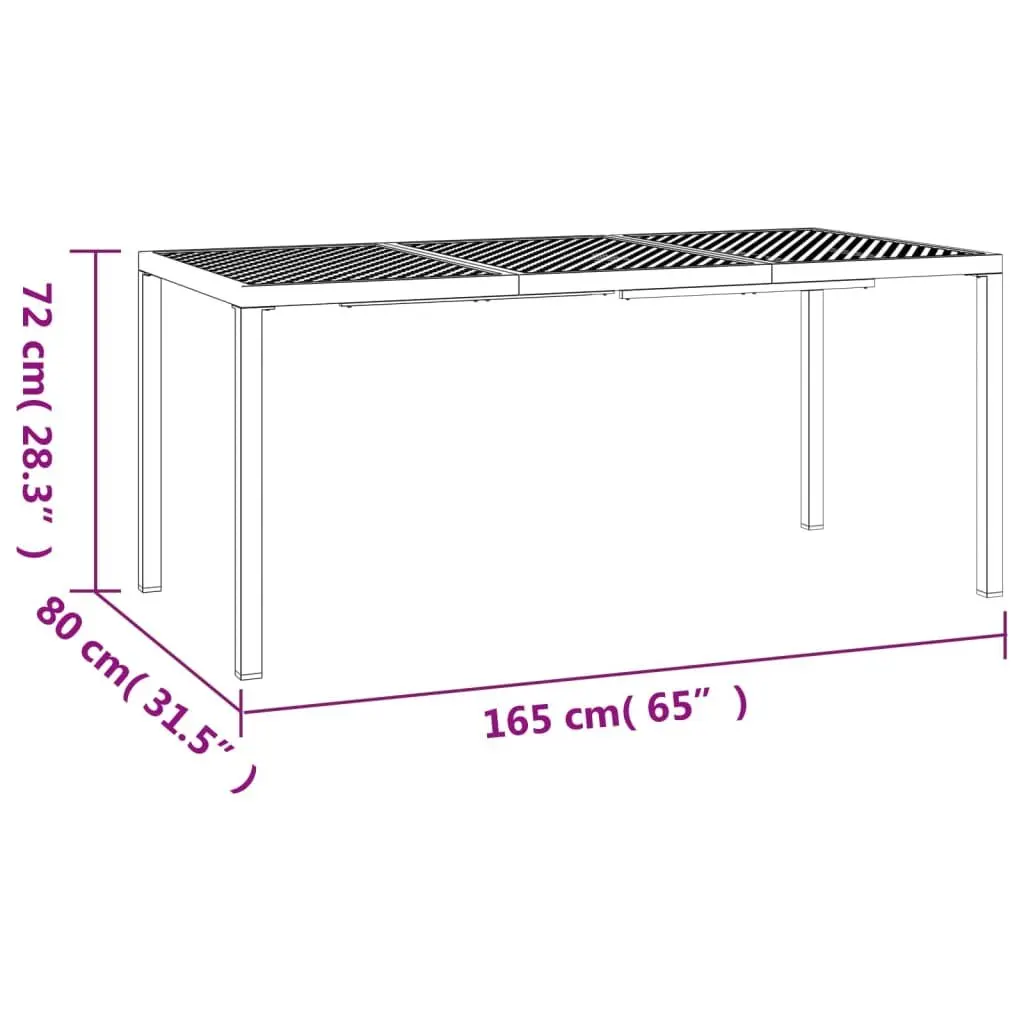 Garden Dining Table Anthracite Steel Mesh Design Outdoor Patio Furniture