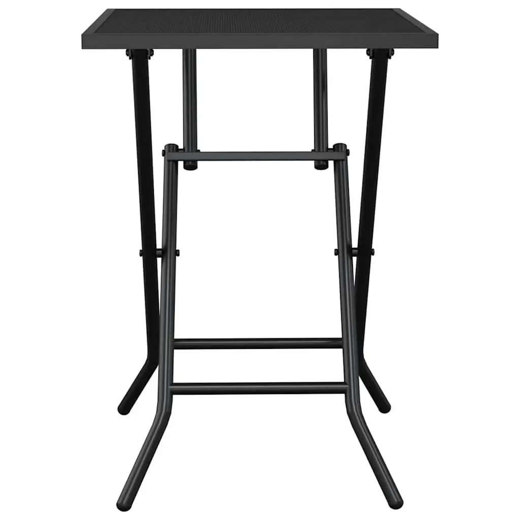 Folding Garden Table Anthracite 50x50x72cm Steel Mesh Outdoor Patio Dining