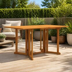 Folding Butterfly Garden Table Outdoor Patio Dining Furniture Brown Wooden Desk