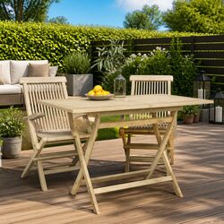 Folding Garden Table Outdoor Dining Furniture Teak Wood 120x70x75cm Brown
