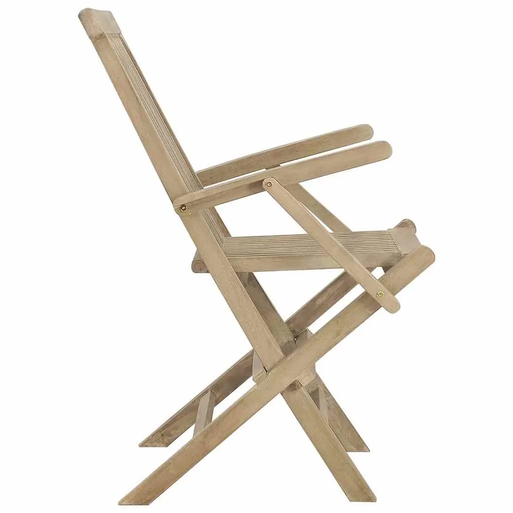 Folding Garden Chairs Brown 2 pcs Outdoor Seating Wood Patio Furniture Set Backrest