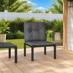 Garden Chair with Cushions Outdoor Lounge Seating Black Poly Rattan Relaxing