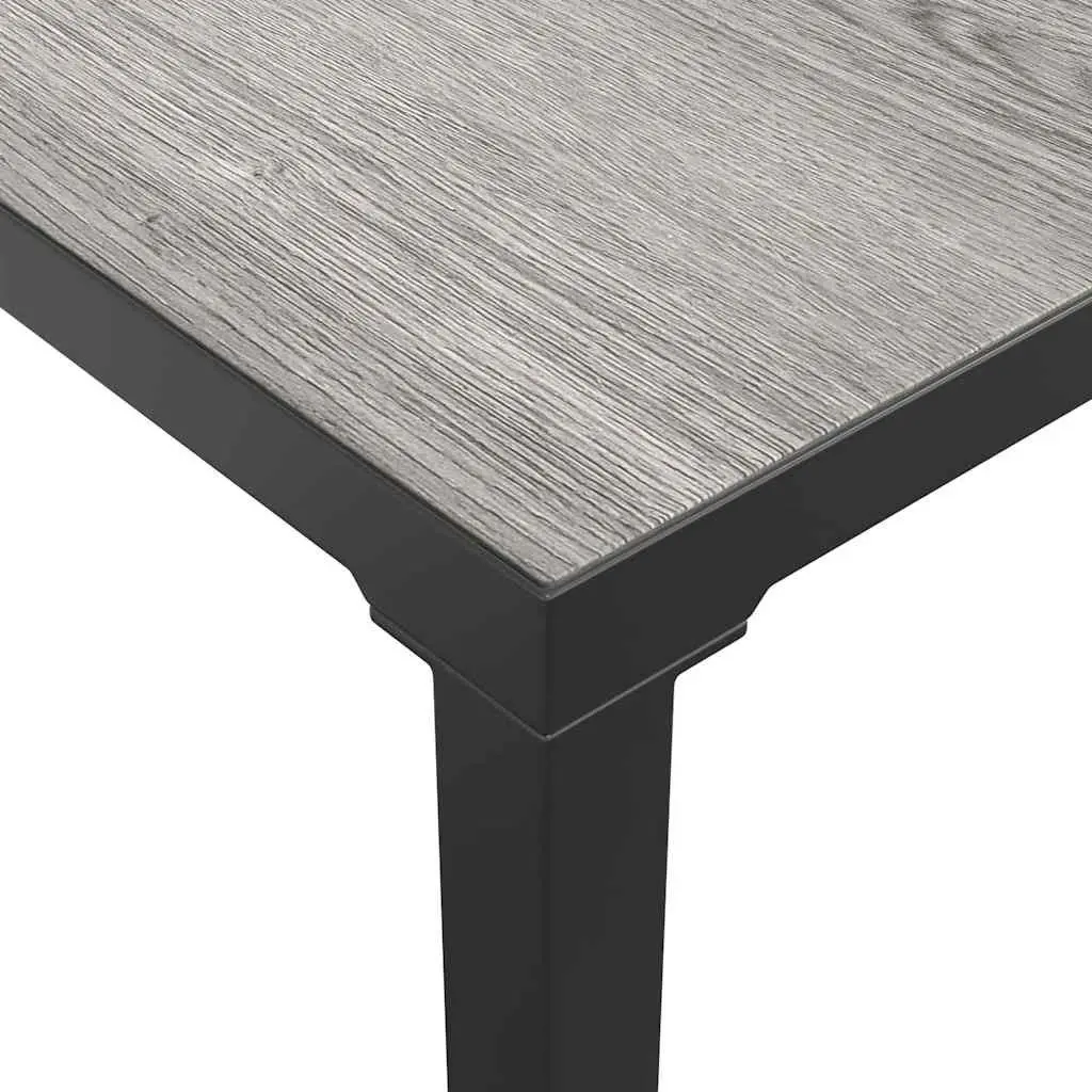 Garden Coffee Table Grey 55x55x31cm Steel Frame Outdoor Patio Furniture