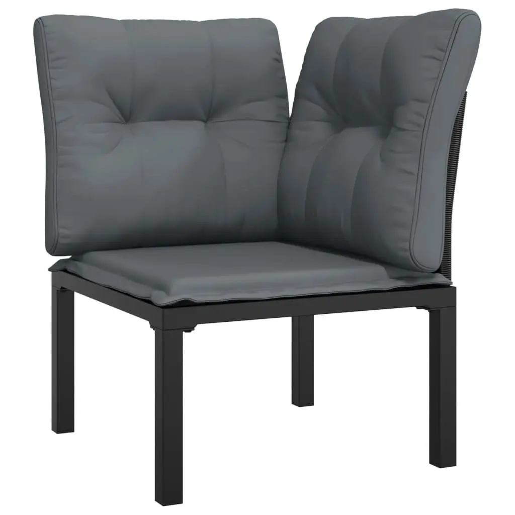Garden Lounge Set 4 Piece Outdoor Furniture Patio Rattan Sofa Black Grey