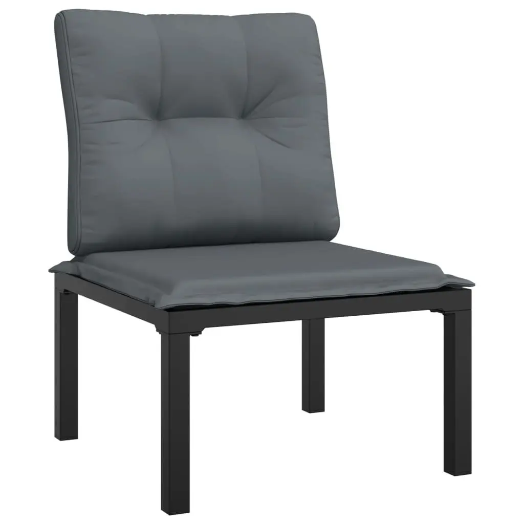 Outdoor Garden Lounge Set 3 Piece Poly Rattan Modular Patio Furniture Black Grey