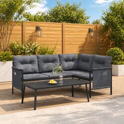 Anthracite Steel Frame Lounge Set for Outdoors