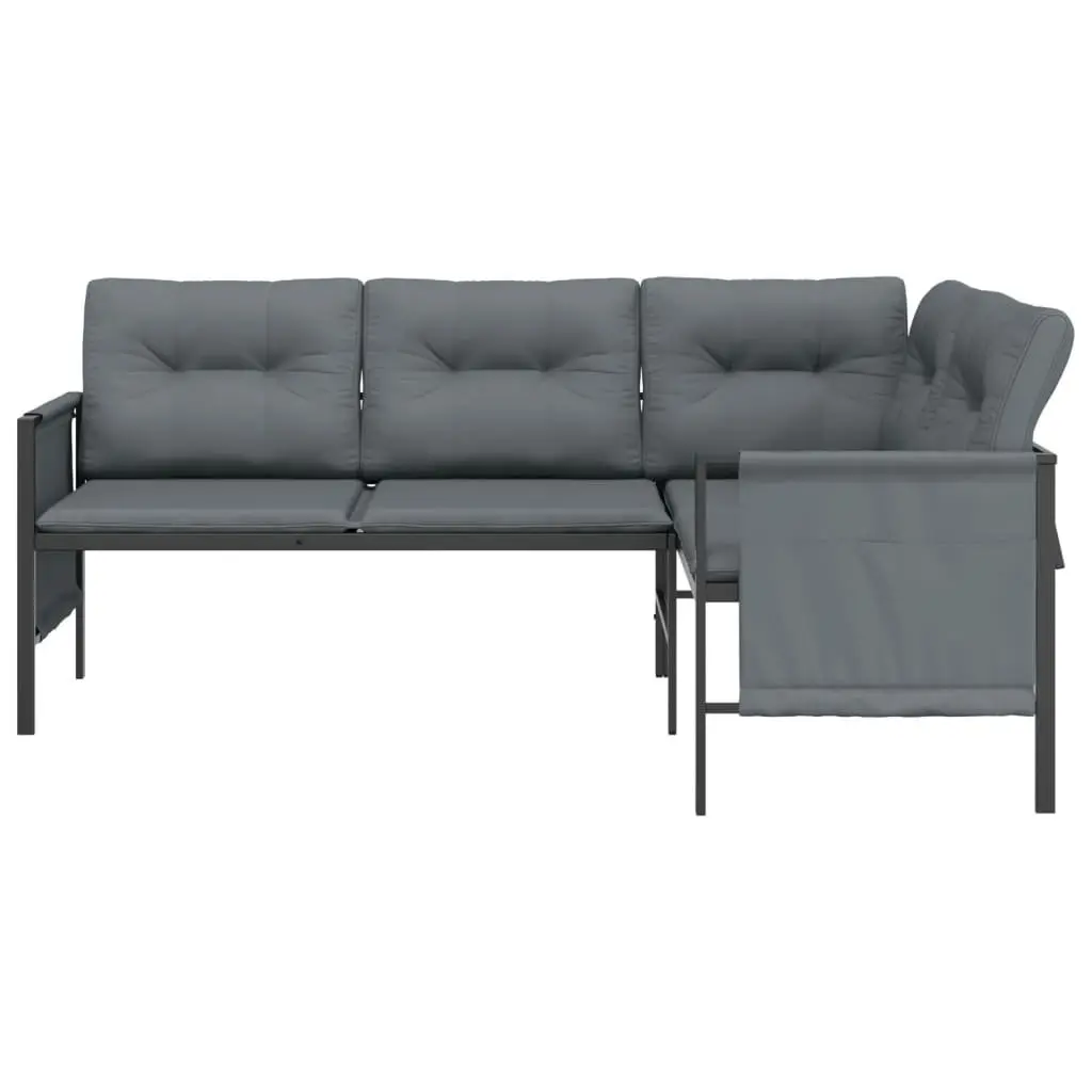 Garden Corner Sofa Anthracite Outdoor Sectional Lounge Set with Side Storage