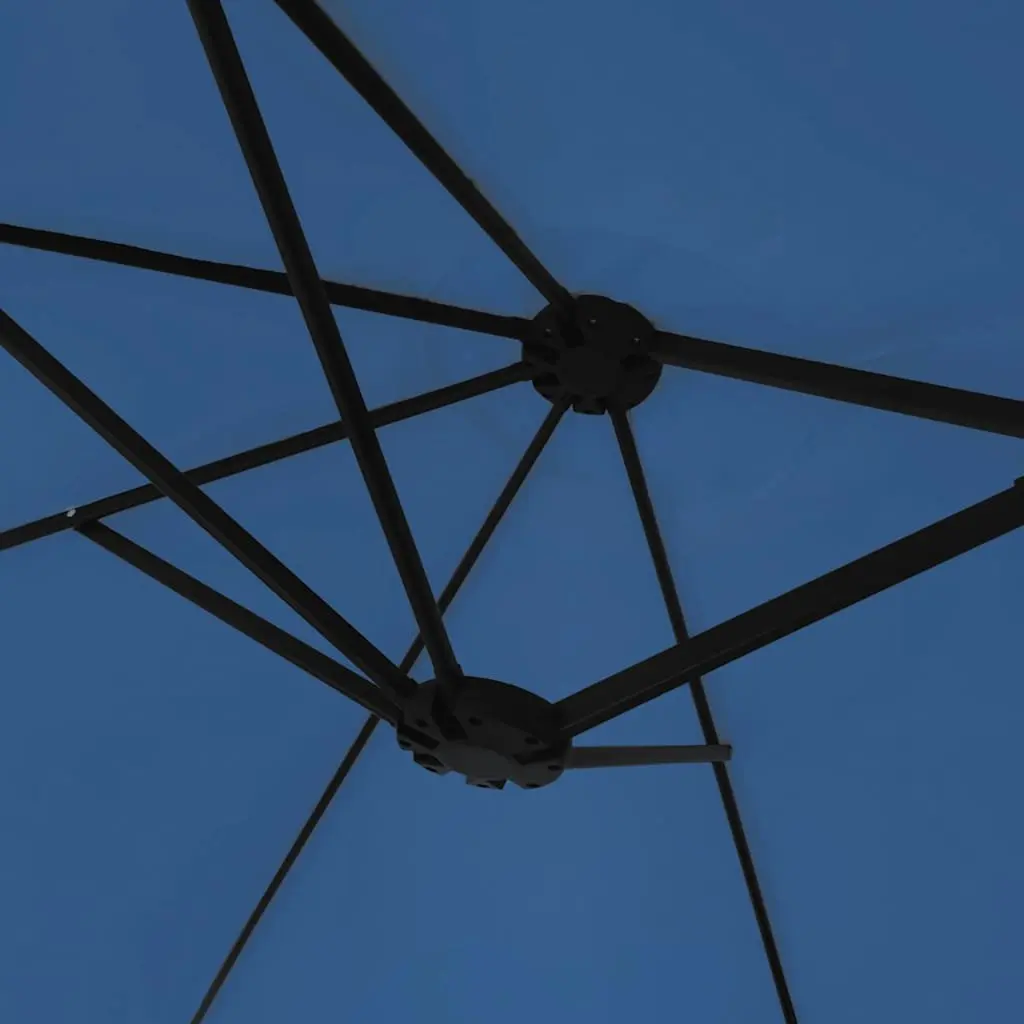 Double-Head Garden Parasol Azure Blue 449x265cm Crank Mechanism