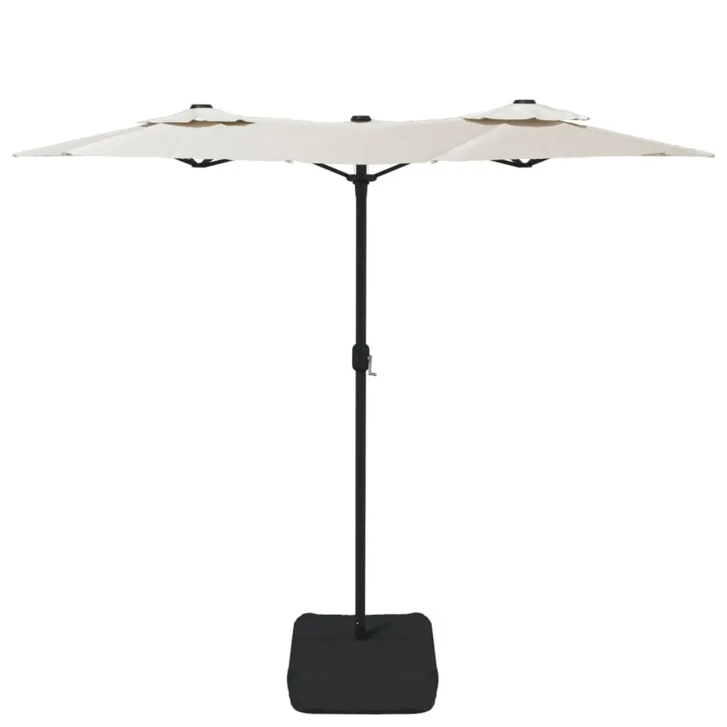 Double-Head Garden Parasol White 316x145cm Crank Opening UV Protective