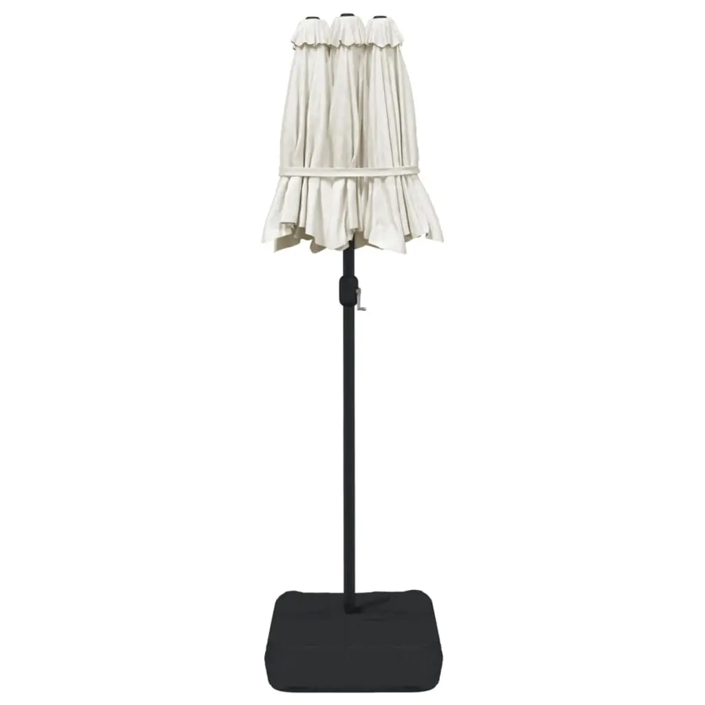 Double-Head Garden Parasol White 316x145cm Crank Opening UV Protective