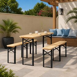 3 Piece Folding Beer Table Set for Outdoor Fun