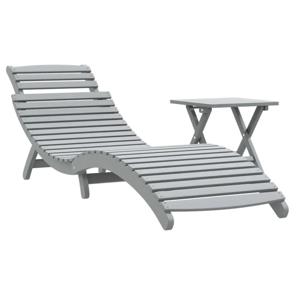 Grey Sun Lounger with Table