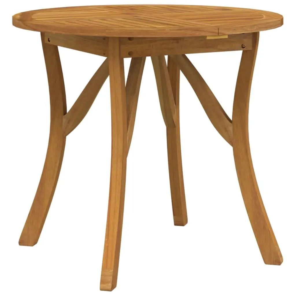 Round Garden Table Brown Ø 85 cm Solid Acacia Wood Outdoor Dining Table