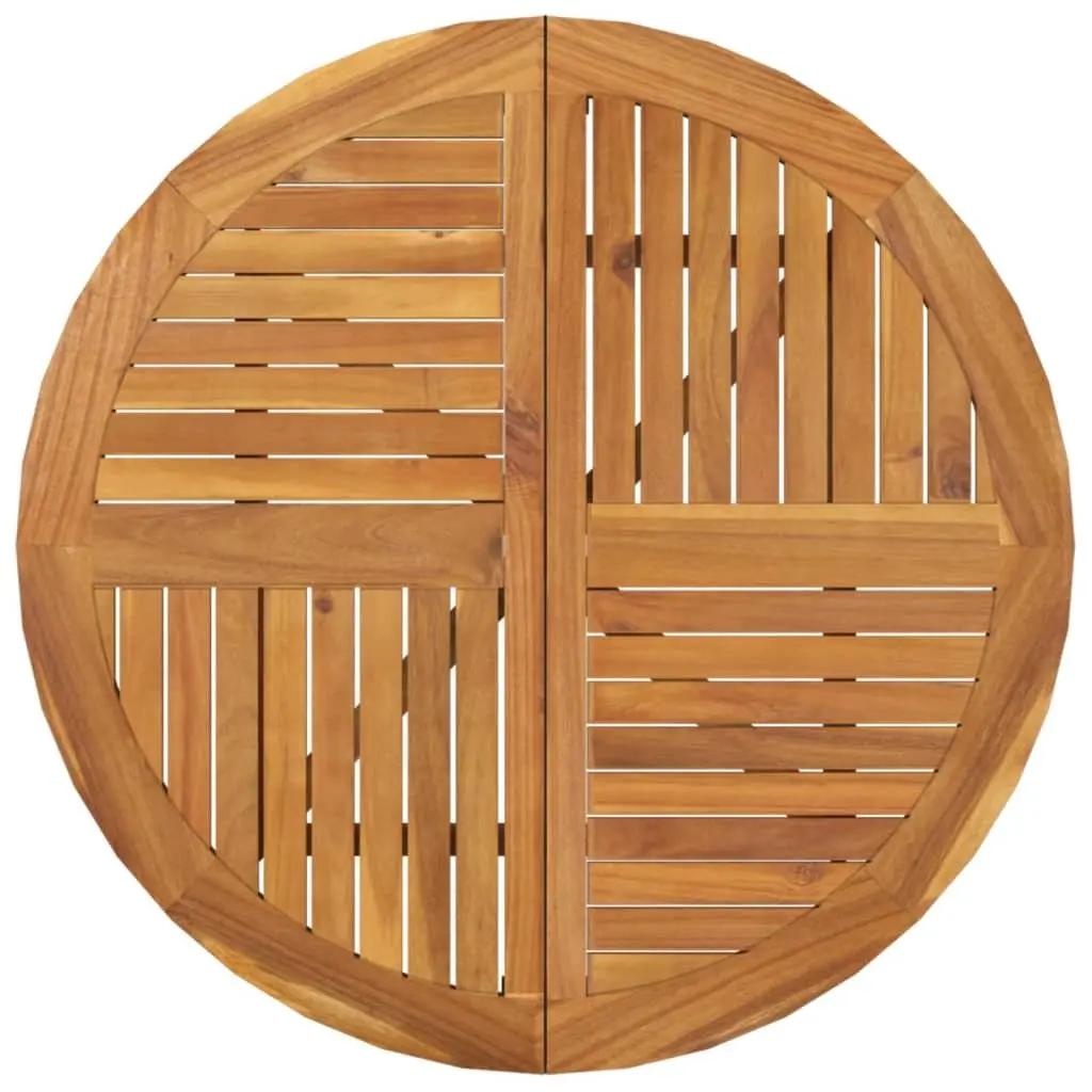 Round Garden Table Brown Ø 85 cm Solid Acacia Wood Outdoor Dining Table