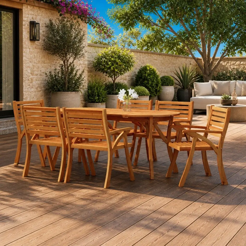 Garden Dining Table 200x90x75cm Solid Wood