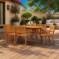 Compact Garden Dining Table 200x90x75cm Solid Wood