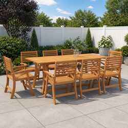 Acacia Wood Garden Dining Table 200x90x75cm - Compact Design
