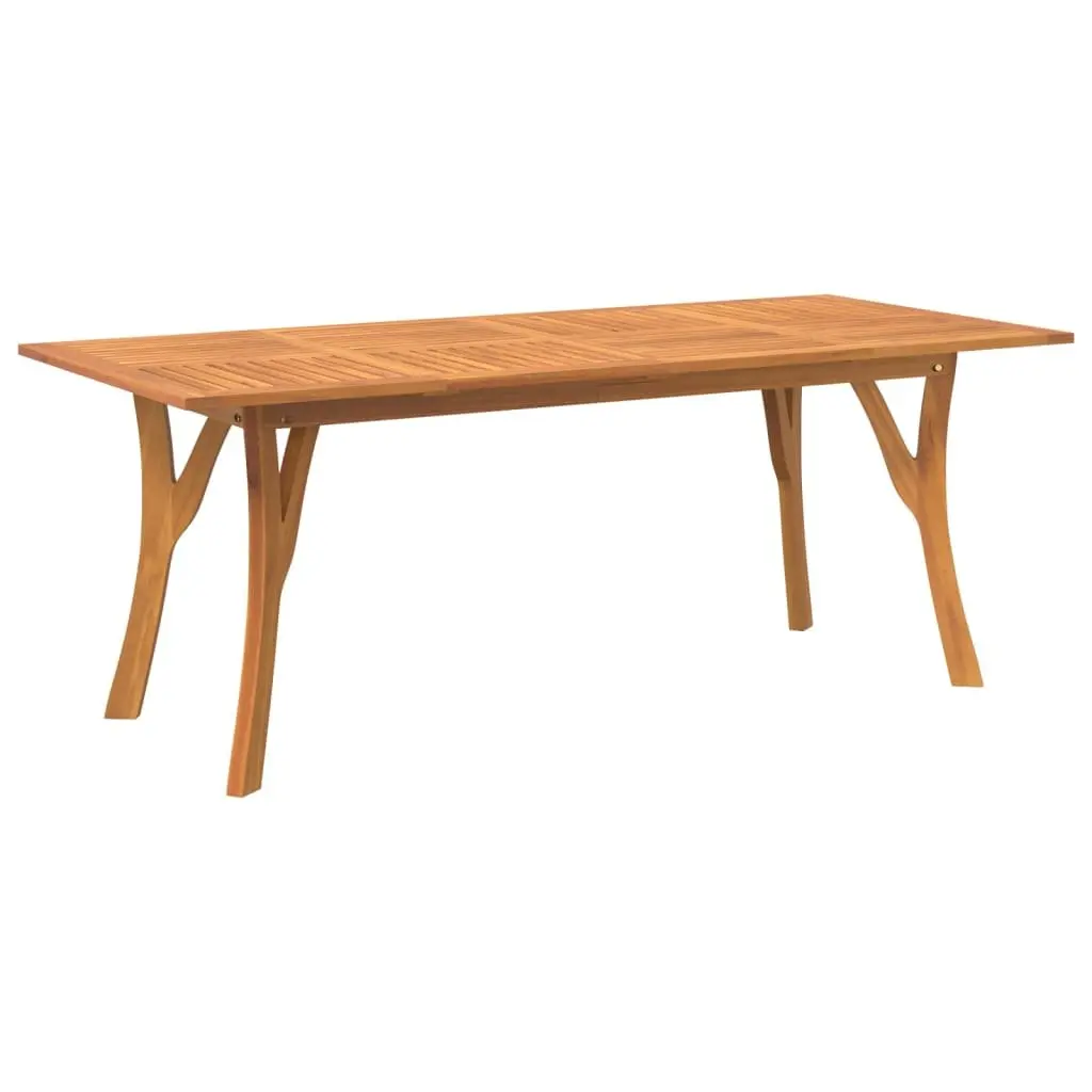 Solid Wood Acacia Garden Dining Table 200x90x75cm Brown Outdoor Furniture