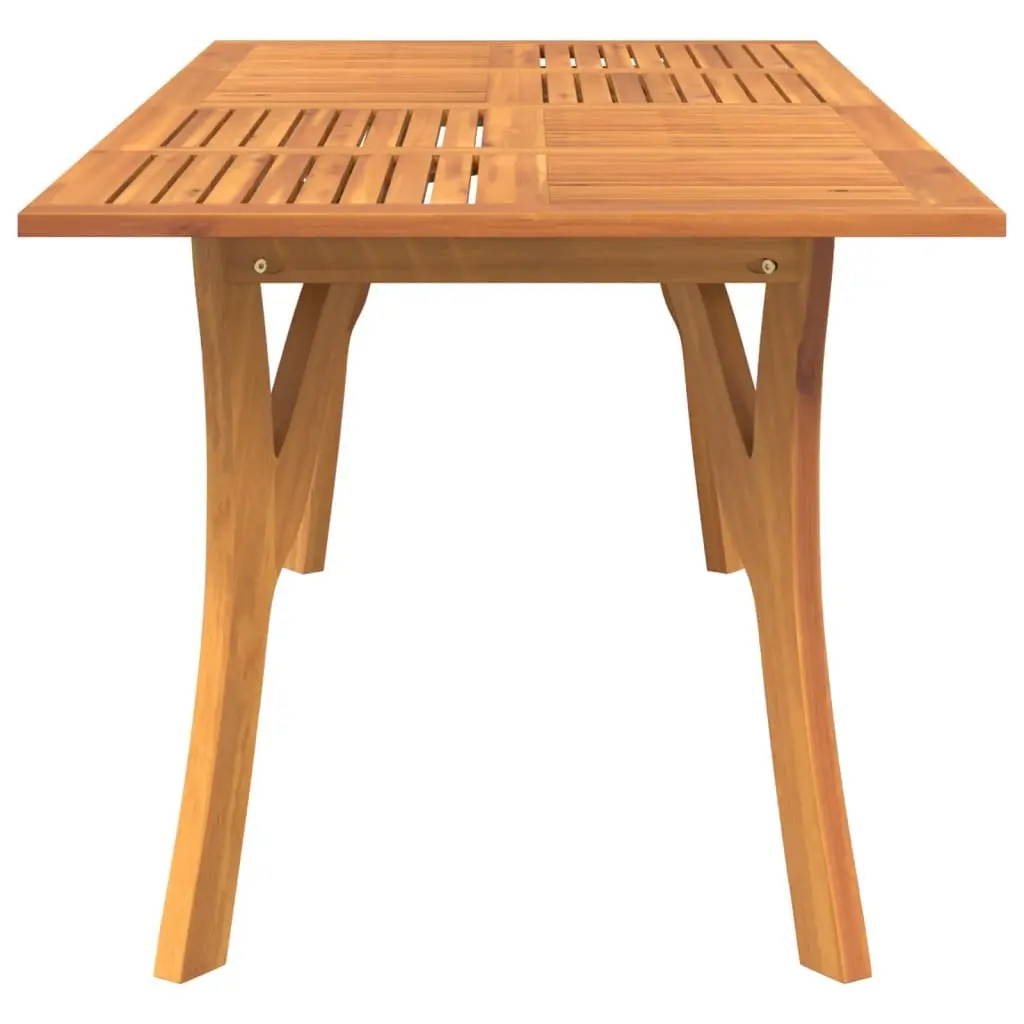 Solid Wood Acacia Garden Dining Table 200x90x75cm Brown Outdoor Furniture