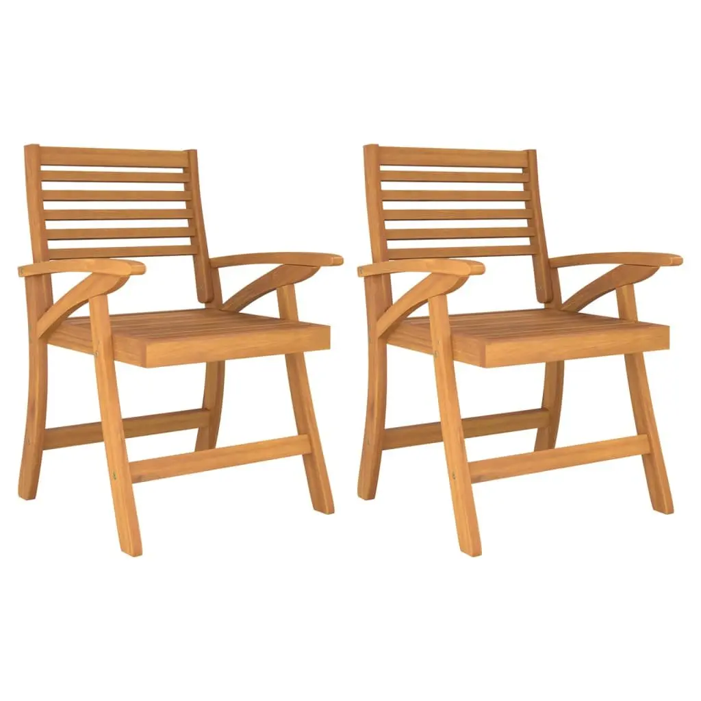 Outdoor Garden Chairs Brown Solid Wood 2 Piece Patio Seating Set
