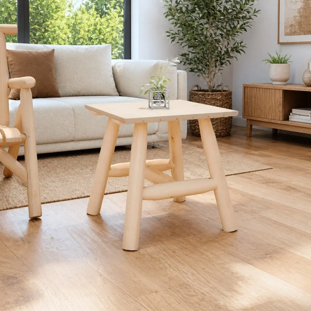 Side Table Brown 49x49x50cm Solid Wood Spruce Outdoor Garden Furniture