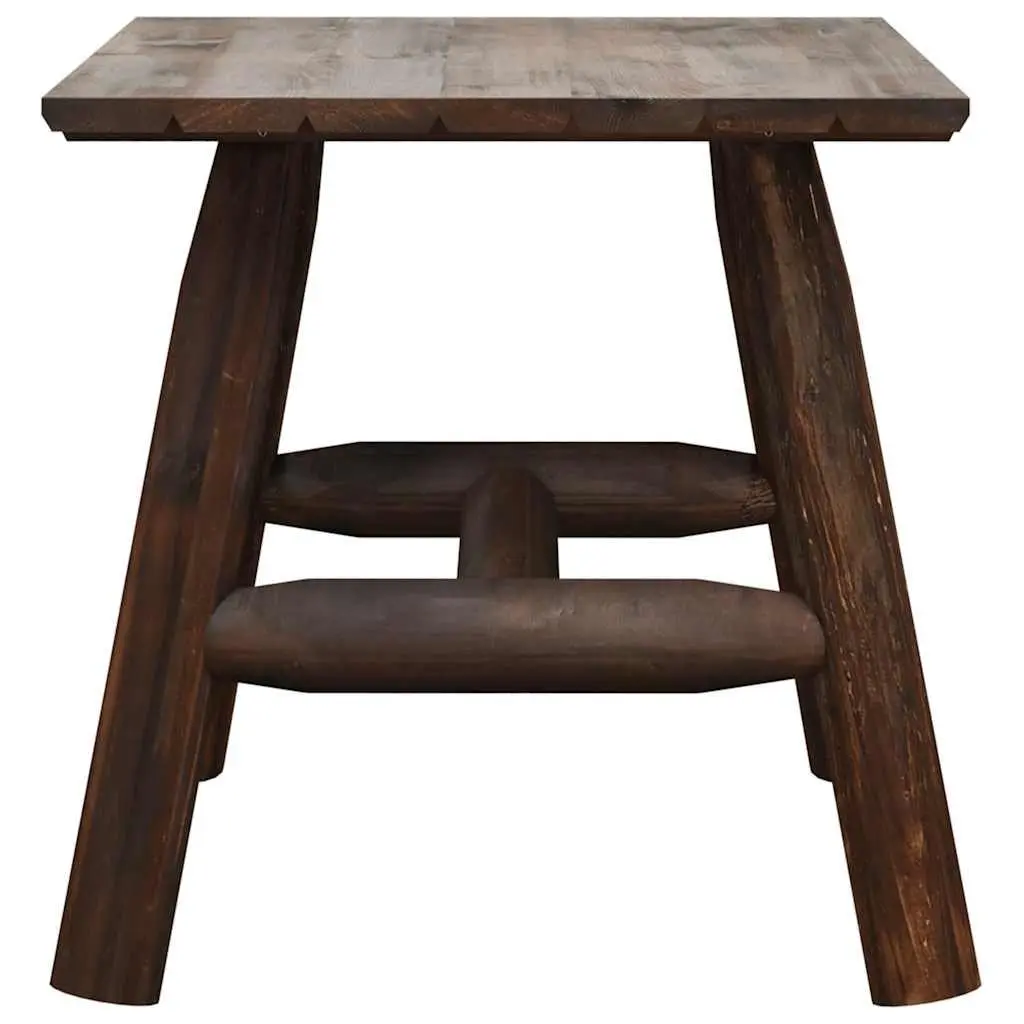 Wooden Side Table Brown 49x49x50 cm Sturdy Construction for Outdoor Garden Patio