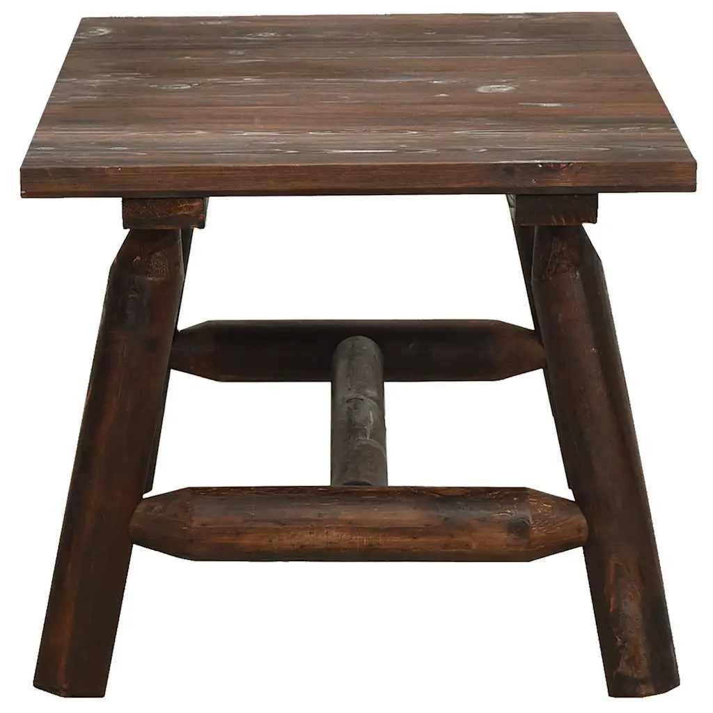Outdoor Coffee Table Brown Solid Spruce Wood Sturdy Tabletop