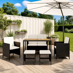 Compact 6 Piece Garden Dining Set with Cushions