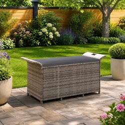 Garden Bench with Cushion and Storage
