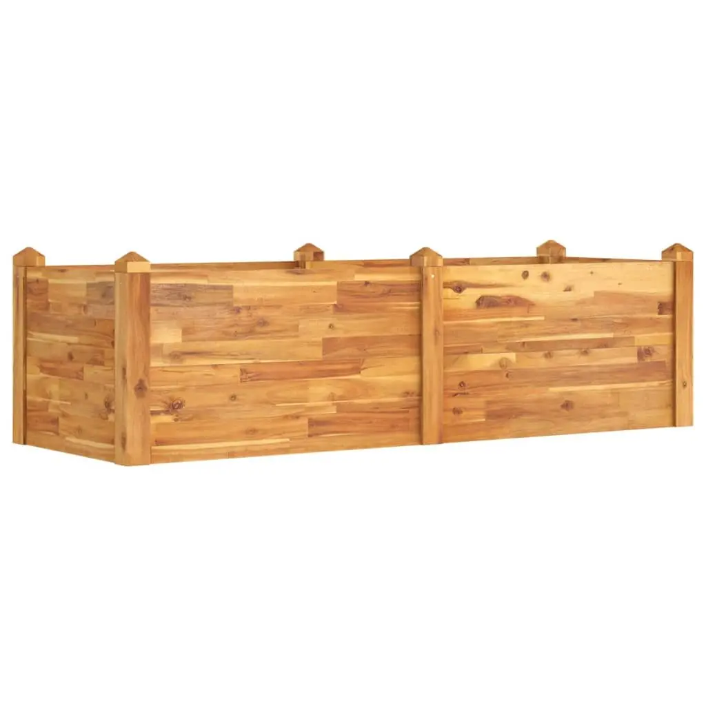 Raised Garden Bed Brown Wooden Planter Box Stackable Acacia 160 x 60 x 44 cm