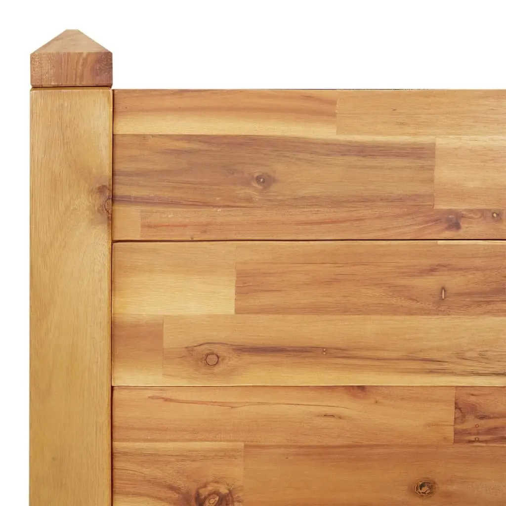 Raised Garden Bed Brown Wooden Planter Box Stackable Acacia 160 x 60 x 44 cm