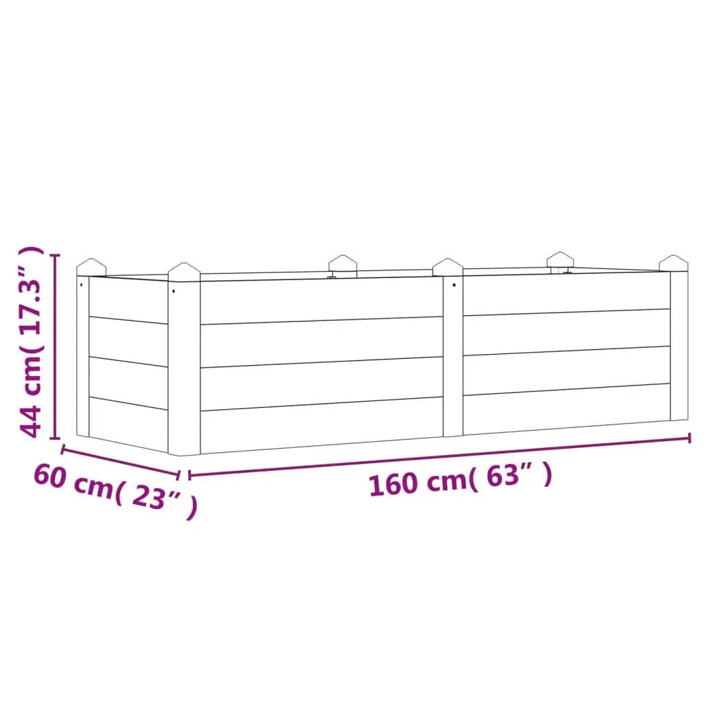Raised Garden Bed Brown Wooden Planter Box Stackable Acacia 160 x 60 x 44 cm