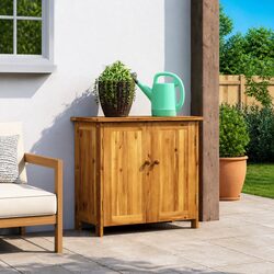 Compact Garden Storage Cabinet, Solid Wood Construction